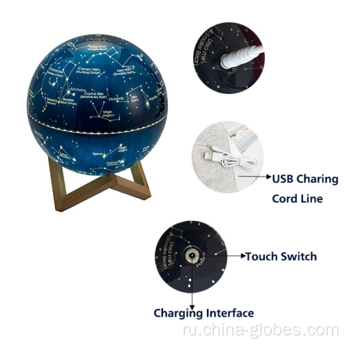 Новый дизайн Night Light Globe Desk Moon Lamp